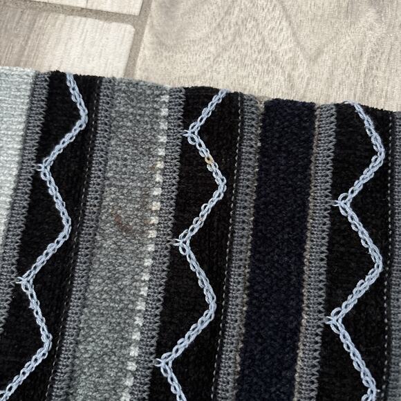 VTG Tundra Canada Mens 3D Knit Textured Sweater Size S Black Gray Retro Flaw* - Picture 6 of 14